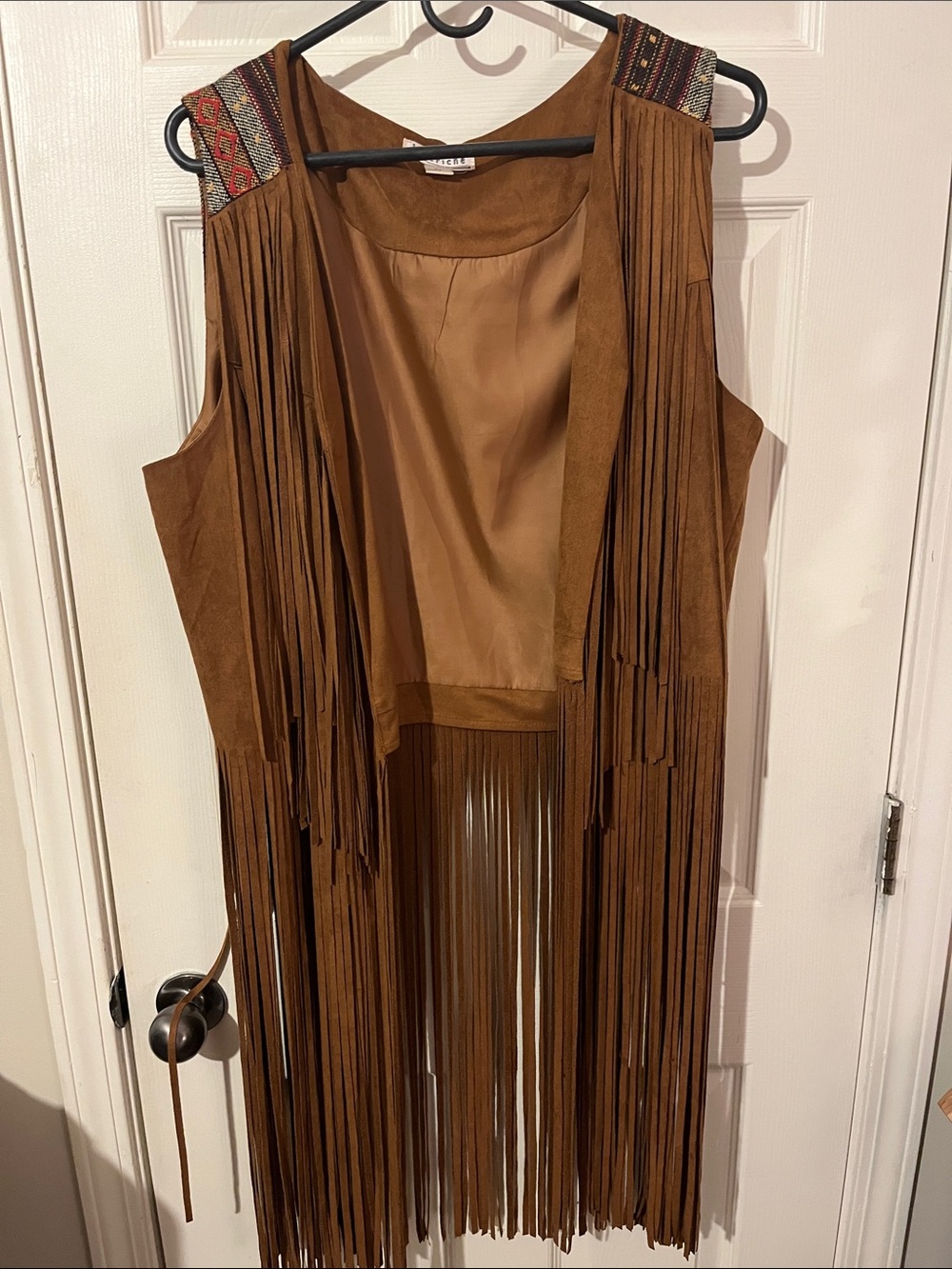Fringe Faux Suede Vest - Brown Boho Sleeveless Jacket